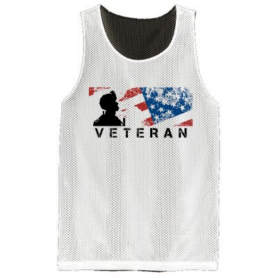 Veteran Vintage American Flag, Veterans Day Mesh Reversible Basketball Jersey Tank