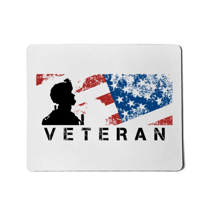 Veteran Vintage American Flag, Veterans Day Mousepad