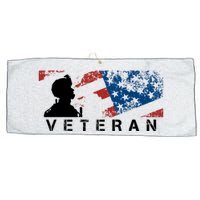 Veteran Vintage American Flag, Veterans Day Large Microfiber Waffle Golf Towel