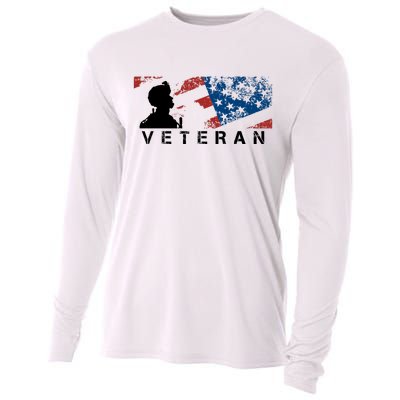 Veteran Vintage American Flag, Veterans Day Cooling Performance Long Sleeve Crew