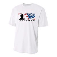 Veteran Vintage American Flag, Veterans Day Youth Performance Sprint T-Shirt