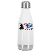 Veteran Vintage American Flag, Veterans Day Stainless Steel Insulated Water Bottle