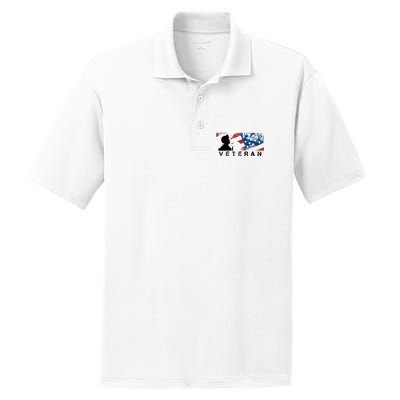 Veteran Vintage American Flag, Veterans Day PosiCharge RacerMesh Polo