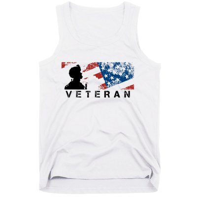 Veteran Vintage American Flag, Veterans Day Tank Top