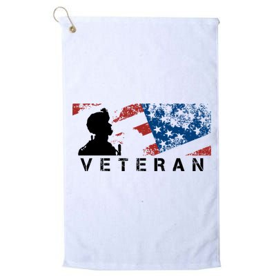 Veteran Vintage American Flag, Veterans Day Platinum Collection Golf Towel