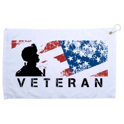 Veteran Vintage American Flag, Veterans Day Grommeted Golf Towel