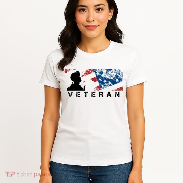 Veteran Vintage American Flag, Veterans Day Women's T-Shirt