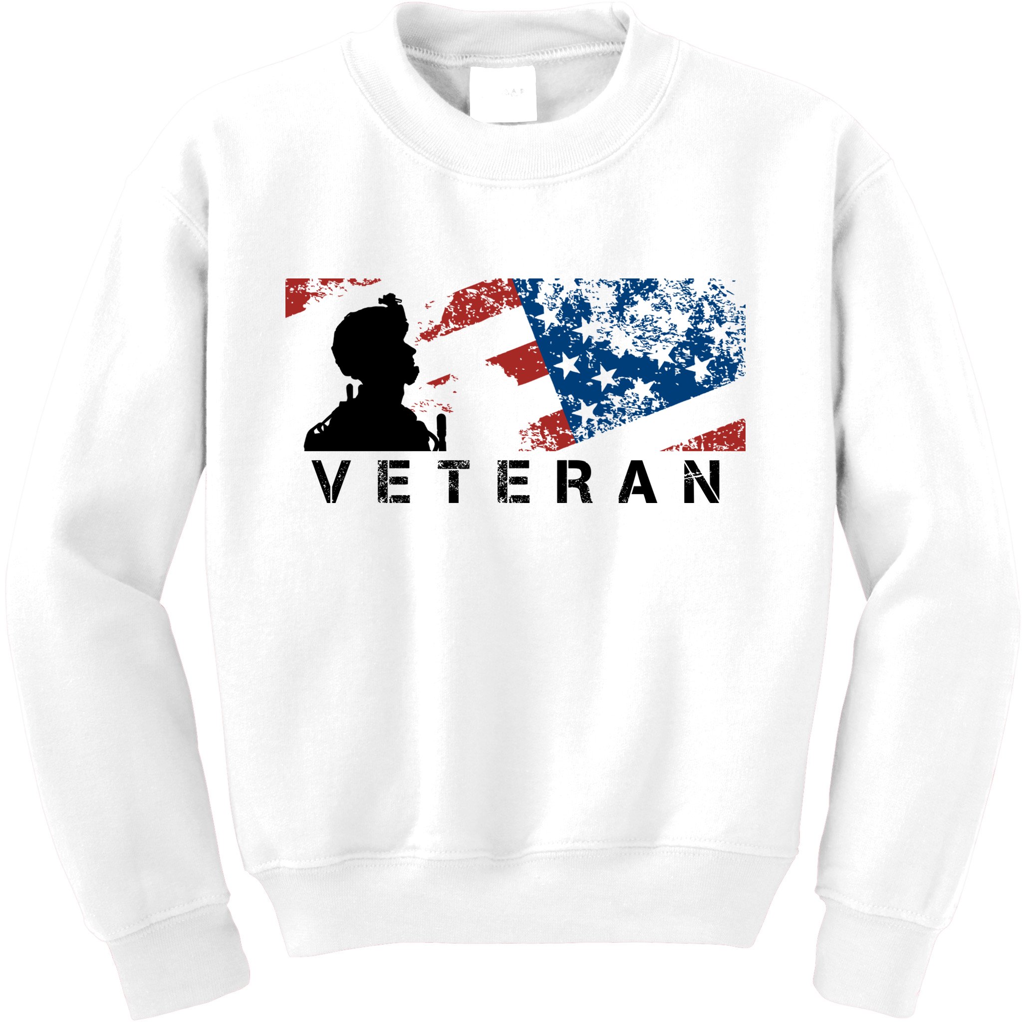 Veteran Vintage American Flag, Veterans Day Kids Sweatshirt