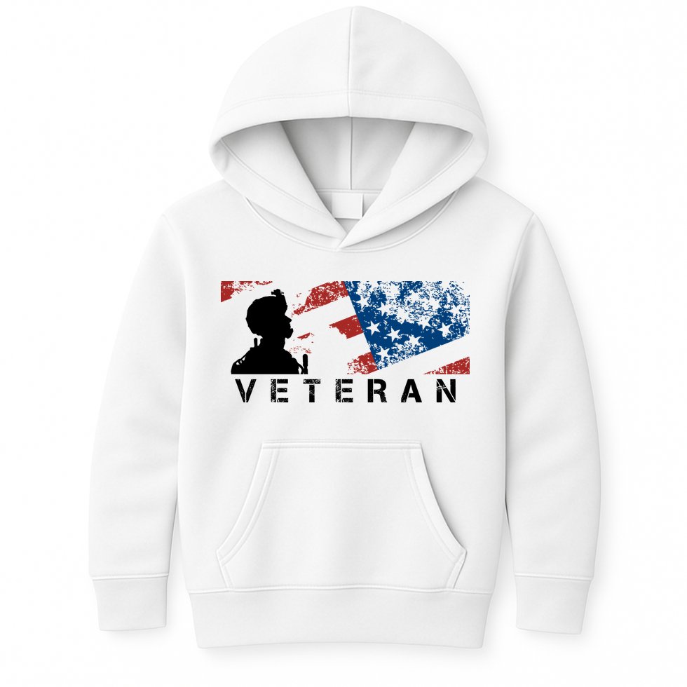 Veteran Vintage American Flag, Veterans Day Kids Hoodie