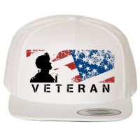 Veteran Vintage American Flag, Veterans Day Wool Snapback Cap