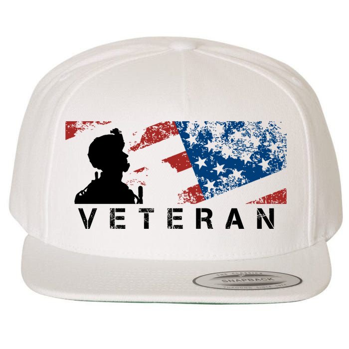 Veteran Vintage American Flag, Veterans Day Wool Snapback Cap