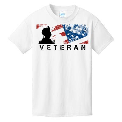 Veteran Vintage American Flag, Veterans Day Kids T-Shirt