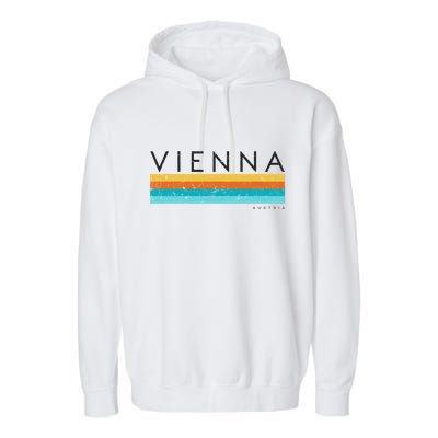 Vintage Vienna Austria Retro Design Garment-Dyed Fleece Hoodie