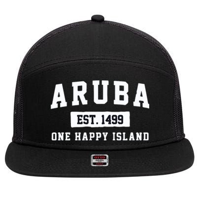 Vintage Varsity Aruba Gift 7 Panel Mesh Trucker Snapback Hat