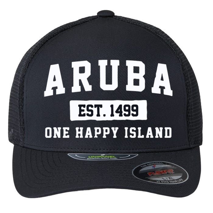 Vintage Varsity Aruba Gift Flexfit Unipanel Trucker Cap