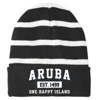 Vintage Varsity Aruba Gift Striped Beanie with Solid Band