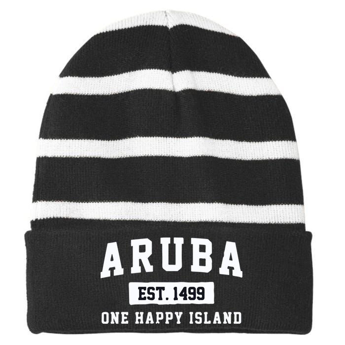 Vintage Varsity Aruba Gift Striped Beanie with Solid Band