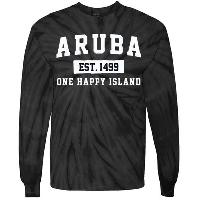 Vintage Varsity Aruba Gift Tie-Dye Long Sleeve Shirt