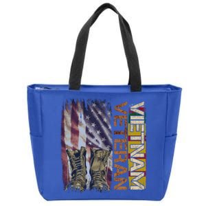 Vietnam Veteran America Flag Us Veterans Day Gift Zip Tote Bag