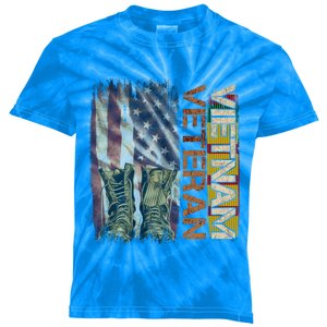 Vietnam Veteran America Flag Us Veterans Day Gift Kids Tie-Dye T-Shirt