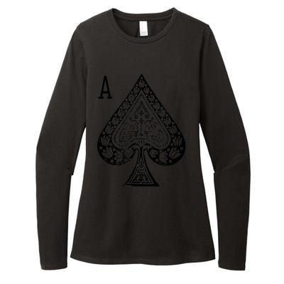 Vintage Victorian Ace Of Spades Poker Womens CVC Long Sleeve Shirt