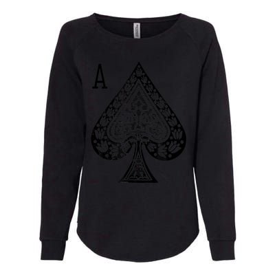 Vintage Victorian Ace Of Spades Poker Womens California Wash Sweatshirt