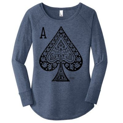 Vintage Victorian Ace Of Spades Poker Women's Perfect Tri Tunic Long Sleeve Shirt