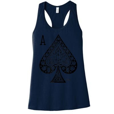 Vintage Victorian Ace Of Spades Poker Women's Racerback Tank