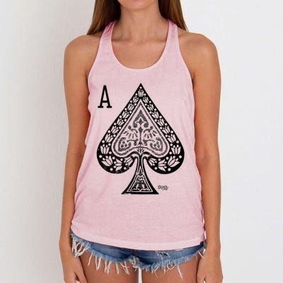 Vintage Victorian Ace Of Spades Poker Women's Knotted Racerback Tank