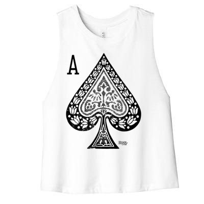 Vintage Victorian Ace Of Spades Poker Women's Racerback Cropped Tank