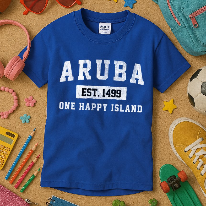 Vintage Varsity Aruba Gift Kids T-Shirt