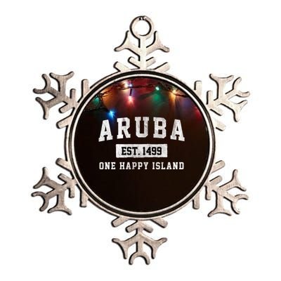 Vintage Varsity Aruba Gift Metallic Star Ornament