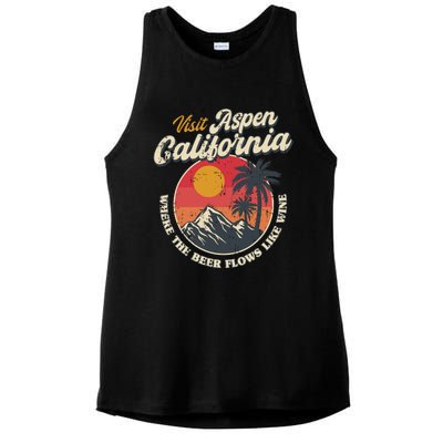 Vintage Visit Aspen California Dumb And Dumber Retro 90s Ladies PosiCharge Tri-Blend Wicking Tank