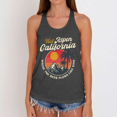 Vintage Visit Aspen California Dumb And Dumber Retro 90s Women's Knotted Racerback Tank