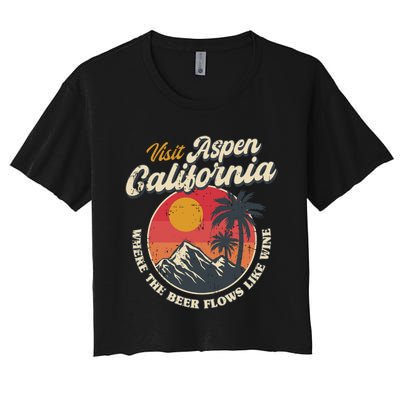 Vintage Visit Aspen California Dumb And Dumber Retro 90s Women's Crop Top Tee