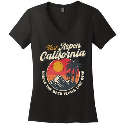 Vintage Visit Aspen California Dumb And Dumber Retro 90s Women's V-Neck T-Shirt