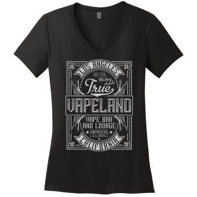 Vapeland Vape Bar And Lounge Women's V-Neck T-Shirt