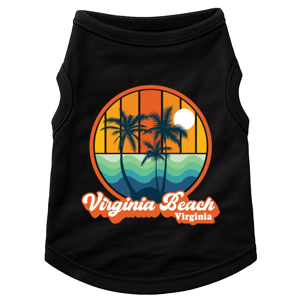 Vintage Virginia Beach Virginia Summer 90s Beach Souvenirs Funny Gift Doggie Tank