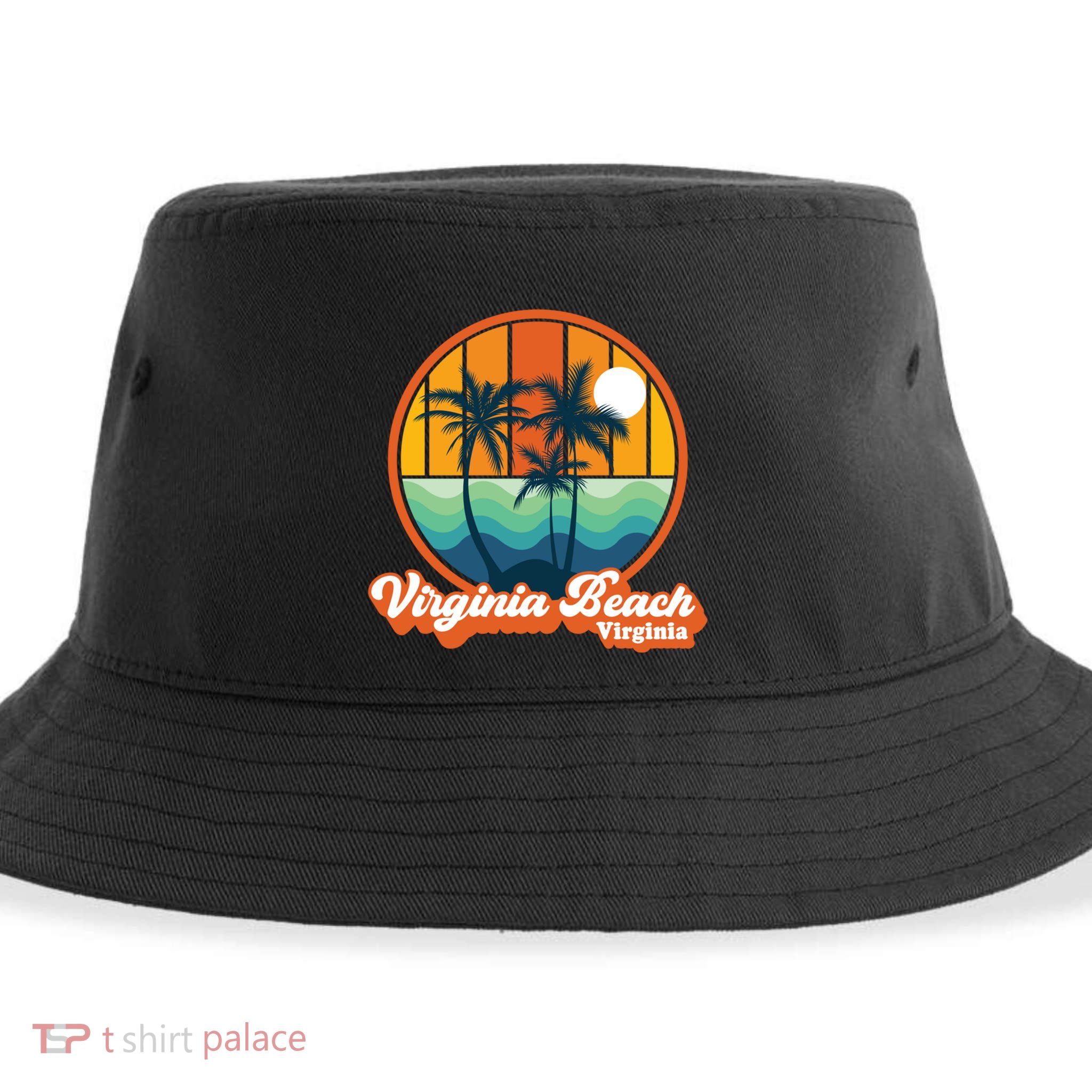 Vintage Virginia Beach Virginia Summer 90s Beach Souvenirs Funny Gift Sustainable Bucket Hat