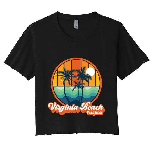 Vintage Virginia Beach Virginia Summer 90s Beach Souvenirs Funny Gift Crop Top