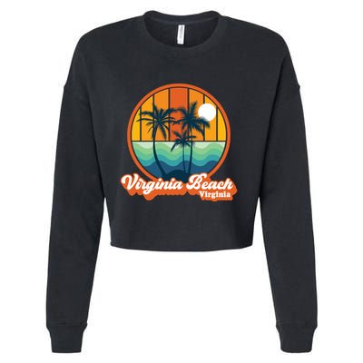 Vintage Virginia Beach Virginia Summer 90s Beach Souvenirs Funny Gift Cropped Pullover Crew