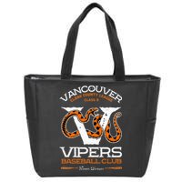 Vancouver Vipers Baseball Retro Minor League Baseball Team Zip Tote Bag
