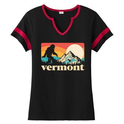 Vintage Vermont Bigfoot Sasquatch Wilderness Ladies Halftime Notch Neck Tee