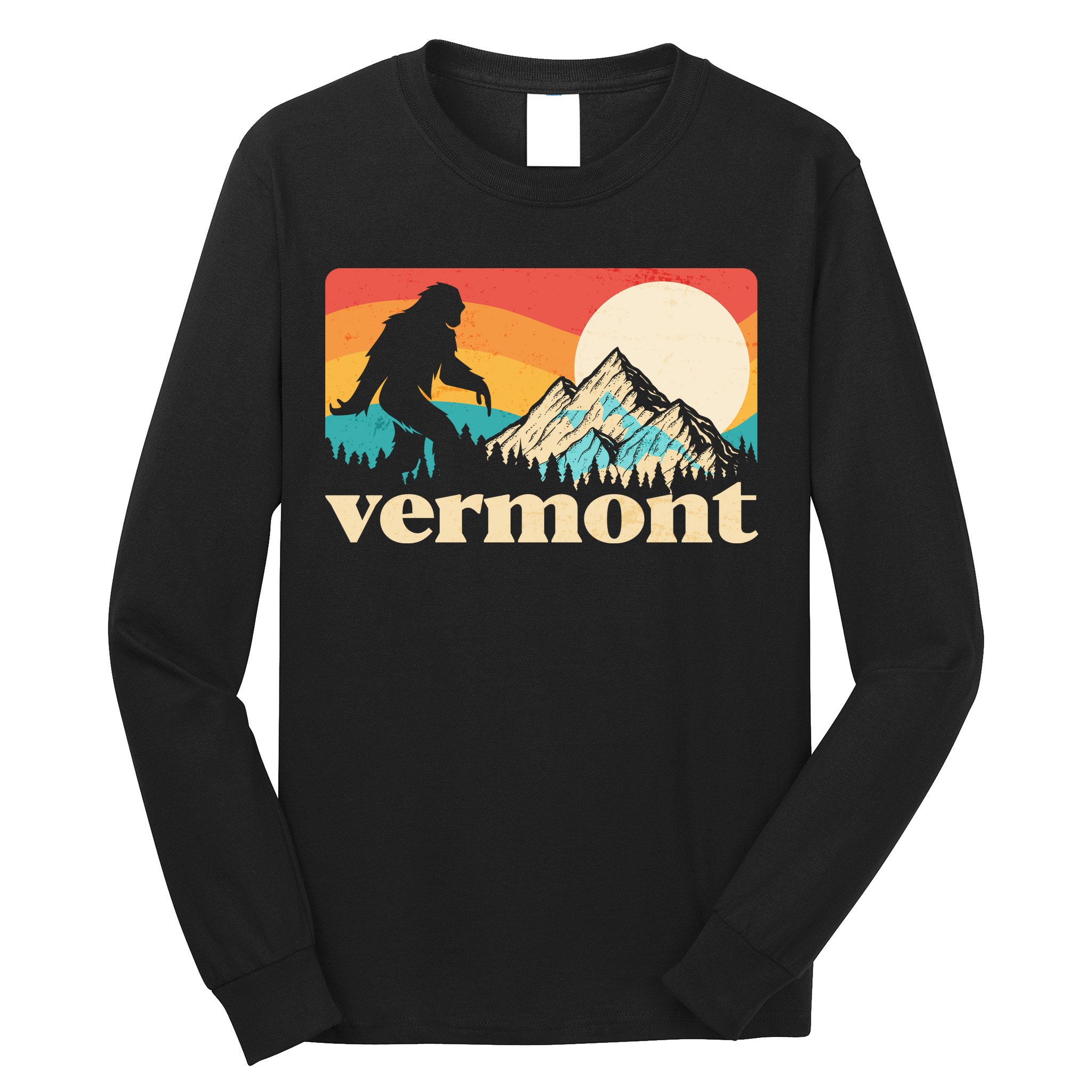 Vintage Vermont Bigfoot Sasquatch Wilderness Long Sleeve Shirt