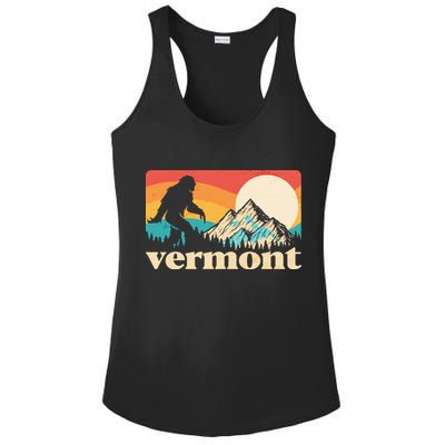 Vintage Vermont Bigfoot Sasquatch Wilderness Ladies PosiCharge Competitor Racerback Tank