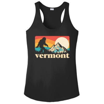 Vintage Vermont Bigfoot Sasquatch Wilderness Ladies PosiCharge Competitor Racerback Tank