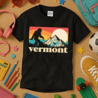 Vintage Vermont Bigfoot Sasquatch Wilderness Kids T-Shirt