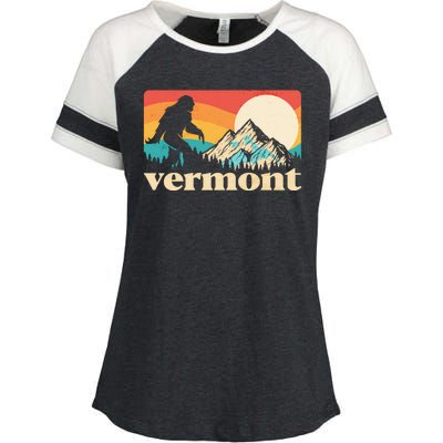 Vintage Vermont Bigfoot Sasquatch Wilderness Enza Ladies Jersey Colorblock Tee