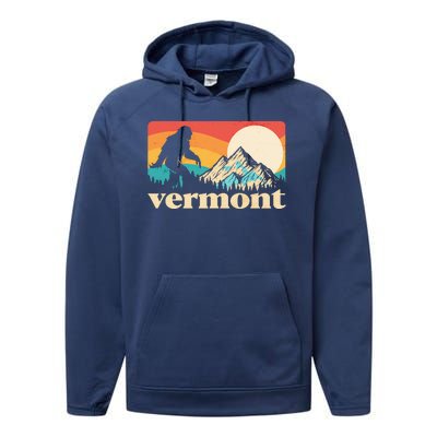 Vintage Vermont Bigfoot Sasquatch Wilderness Performance Fleece Hoodie