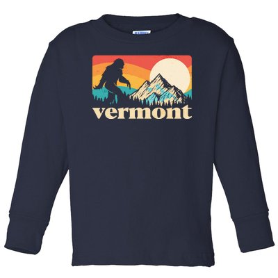 Vintage Vermont Bigfoot Sasquatch Wilderness Toddler Long Sleeve Shirt